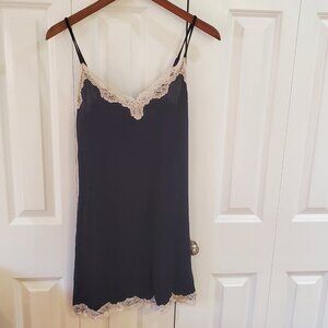 Intimissimi nightie chemise slip black and white lace trim small